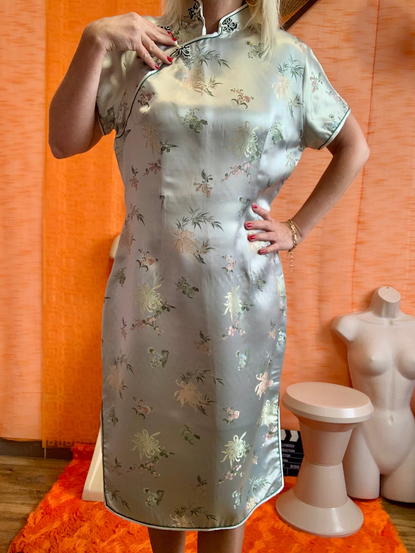 Robe Chinoise Soie Confection Main Vintage- T40/42