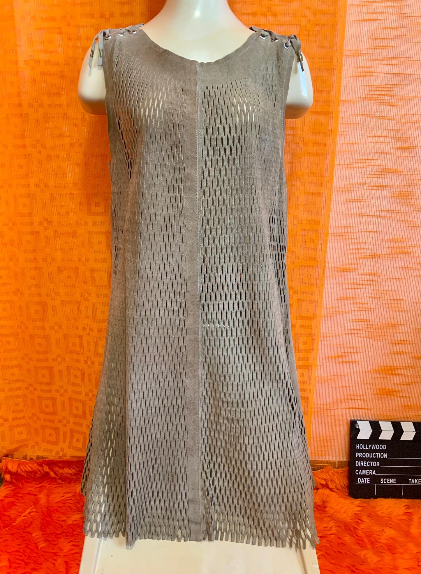 Robe daim Hippie Creation Authentique vintage1970- TU