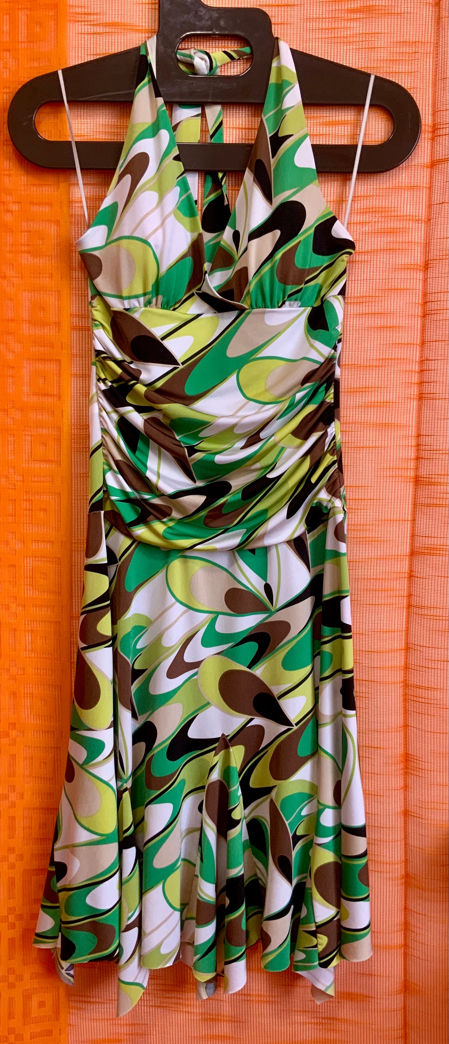 Robe psychédélique Dos Nu Vintage 1990 Rosner France- T40 maxi.