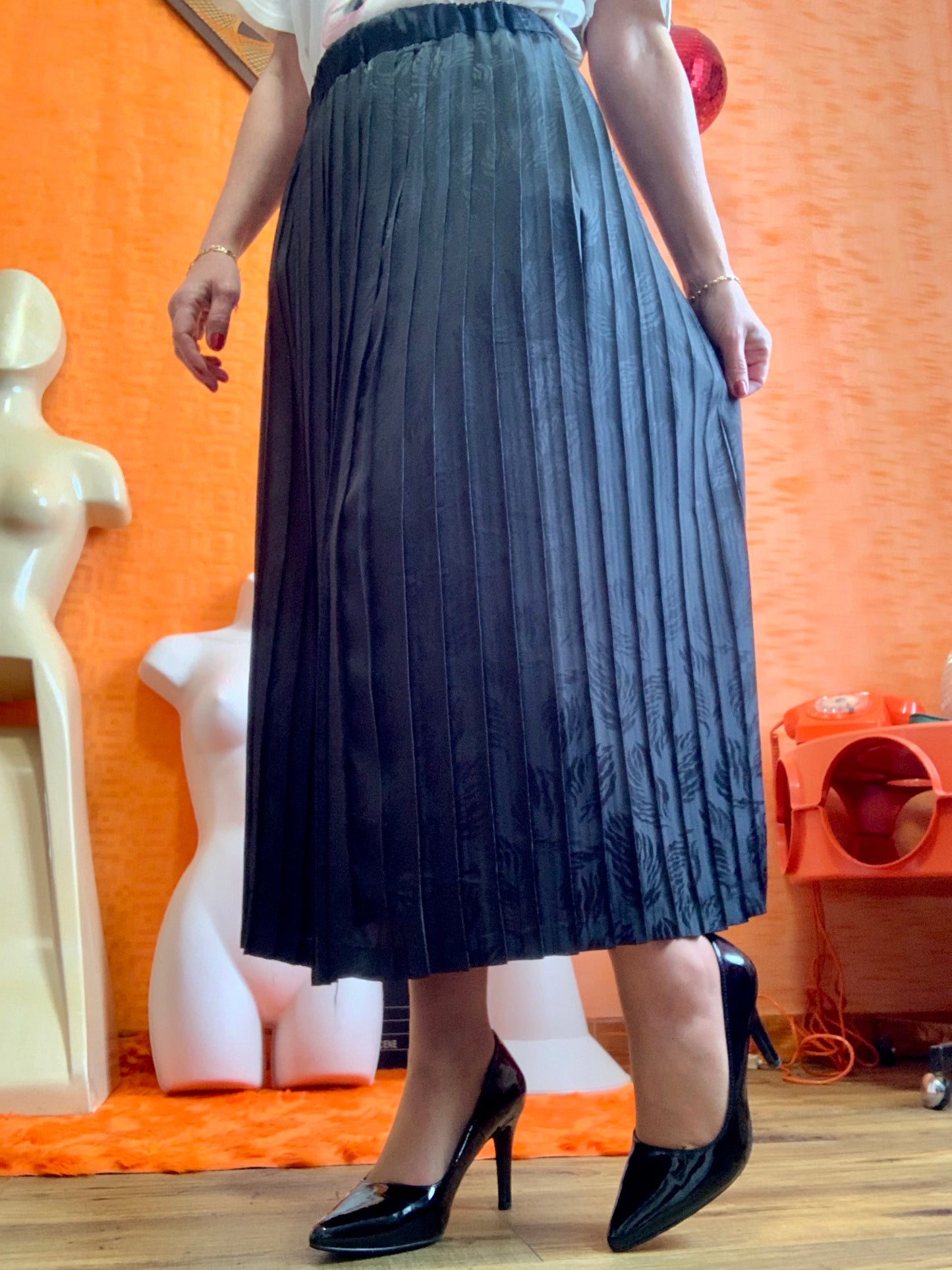 Jupe longue plissée Vintage 1980- T38/40