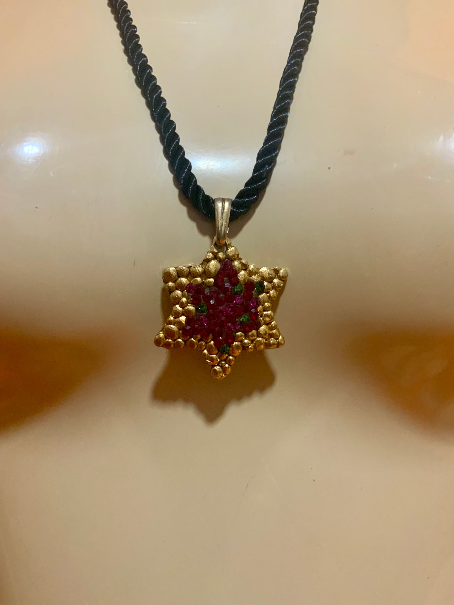 Collier Étoile Paillettes Jacky de G. Vintage France Paris-