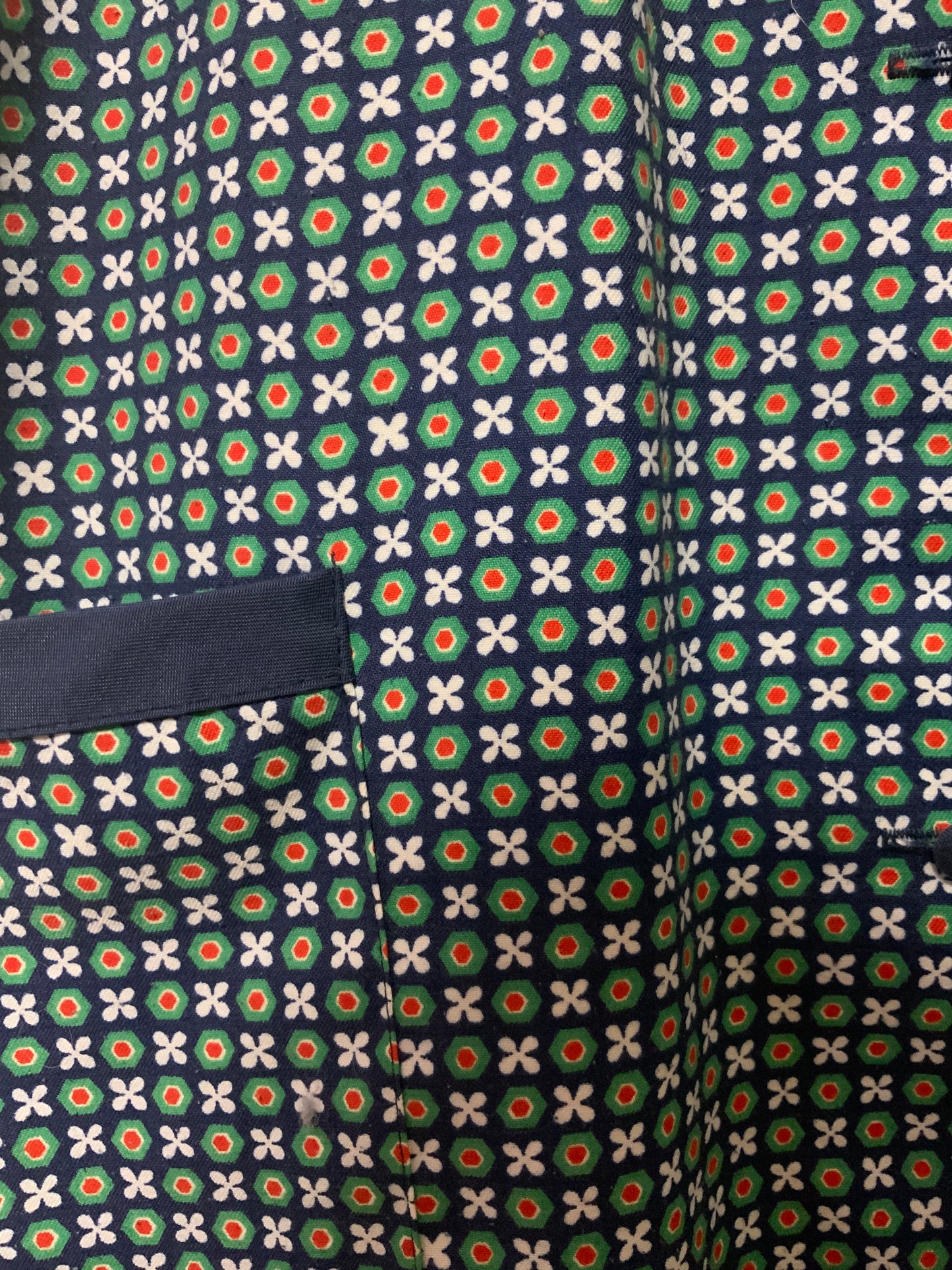 Blouse Robe boutonnée À fleurs Vintage 1970- T 50 maxi.