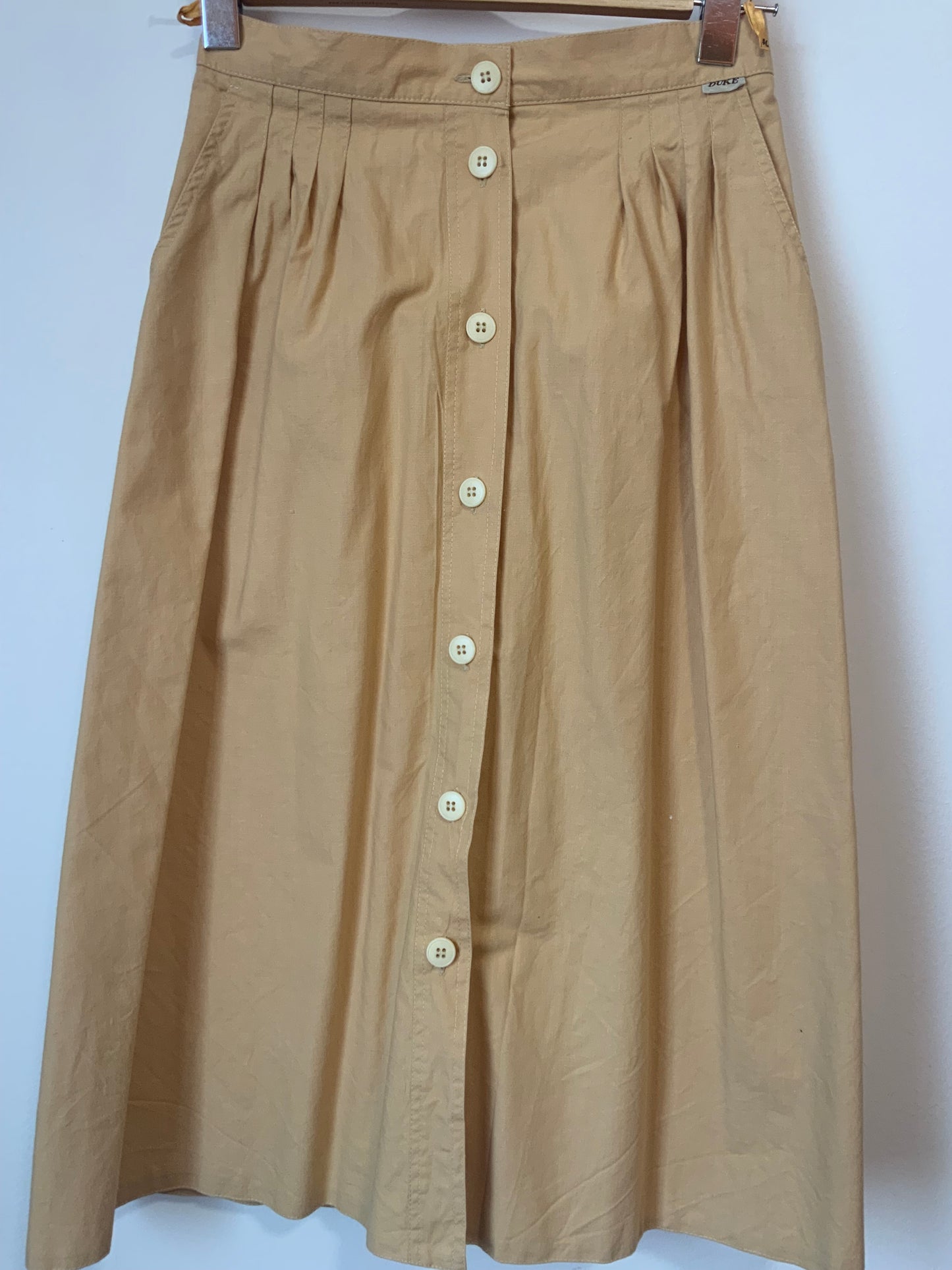Jupe boutonnée à plis Vintage France 1980 Chic Coton- T34