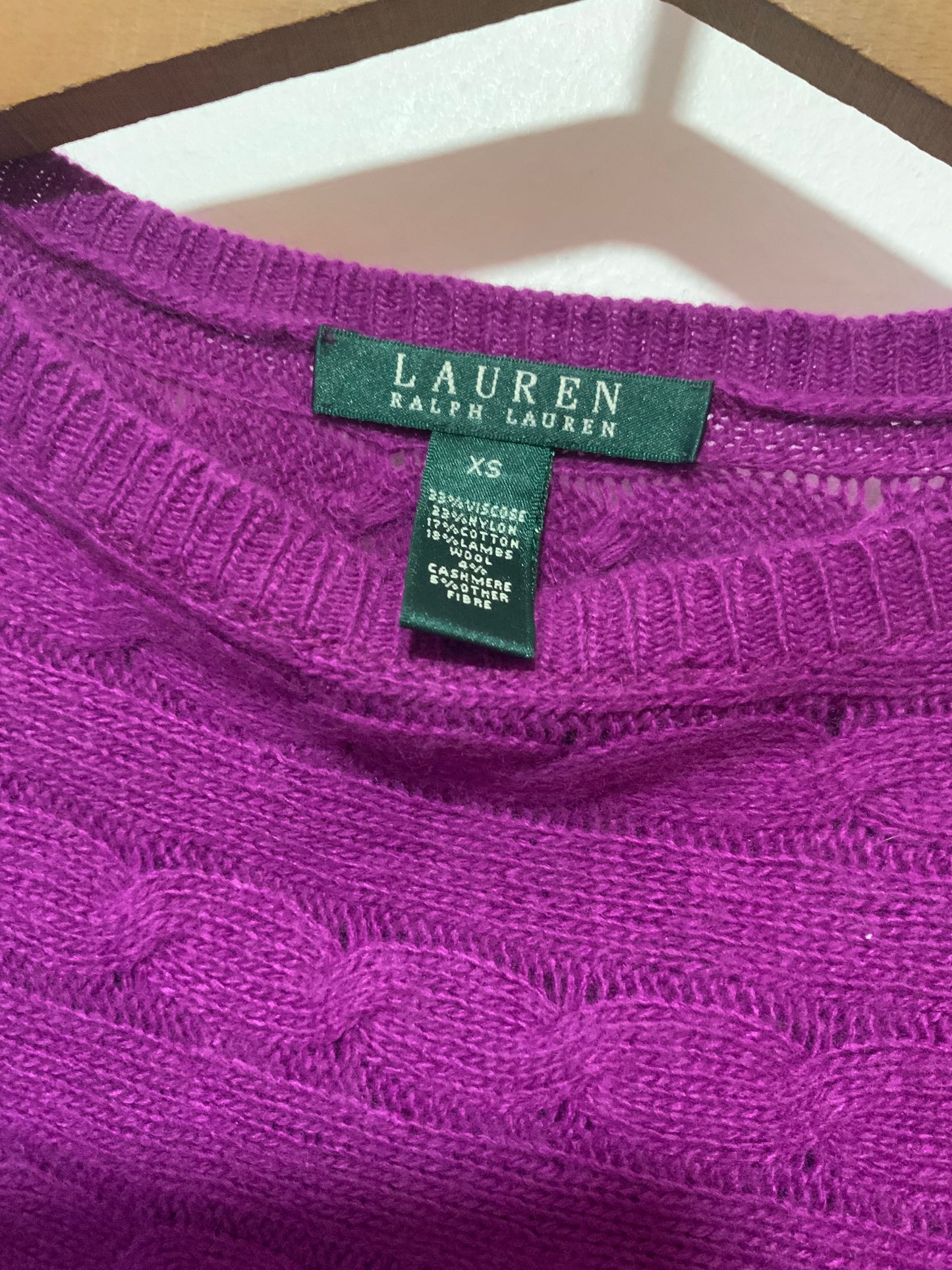 Pull Fuchsia à torsades Ralph Lauren