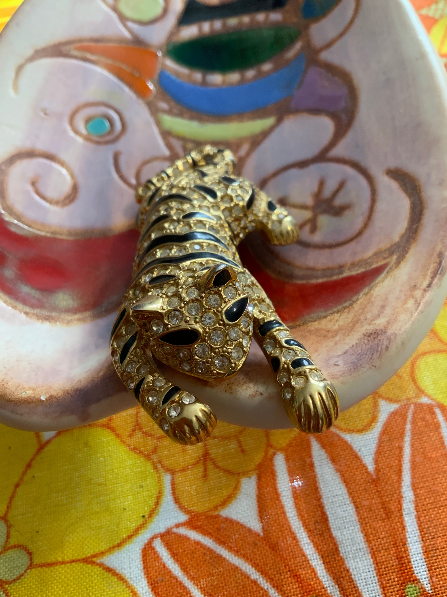 Tres Grande Broche leopard Ancienne Vintage