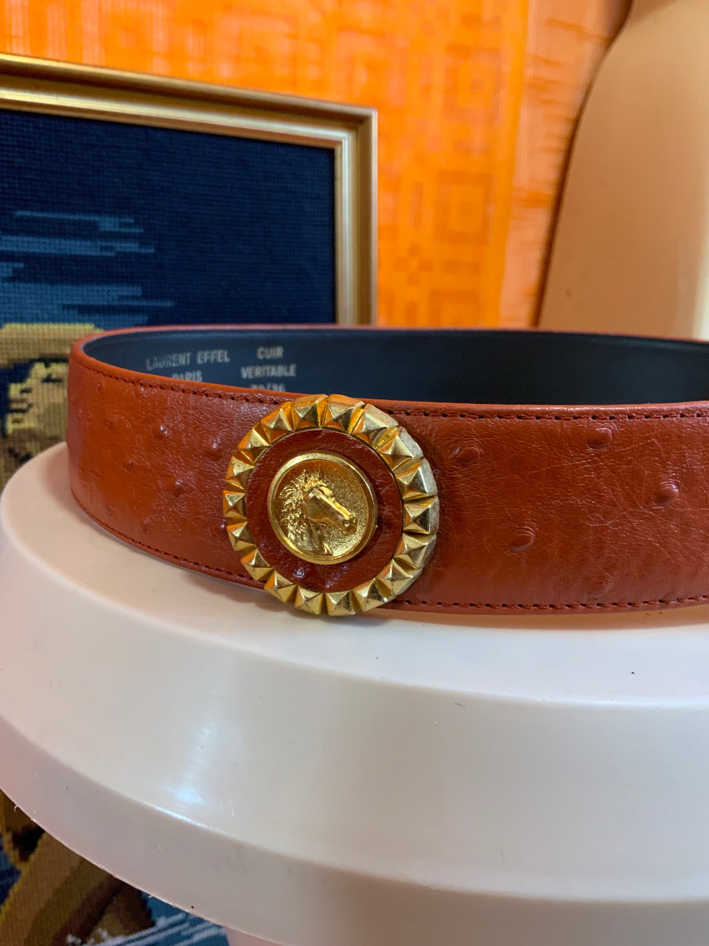 Superbe Ceinture DeadStock boucle chevaux Vintage L Effel