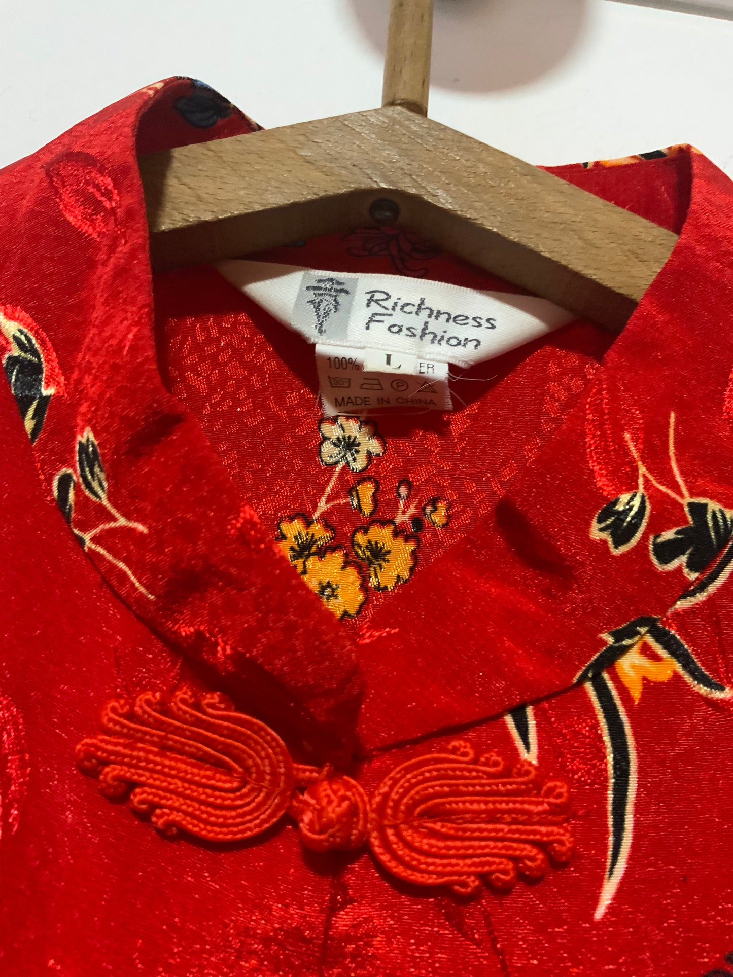 Chemise Chinoise Vintage 1990 Fleurs