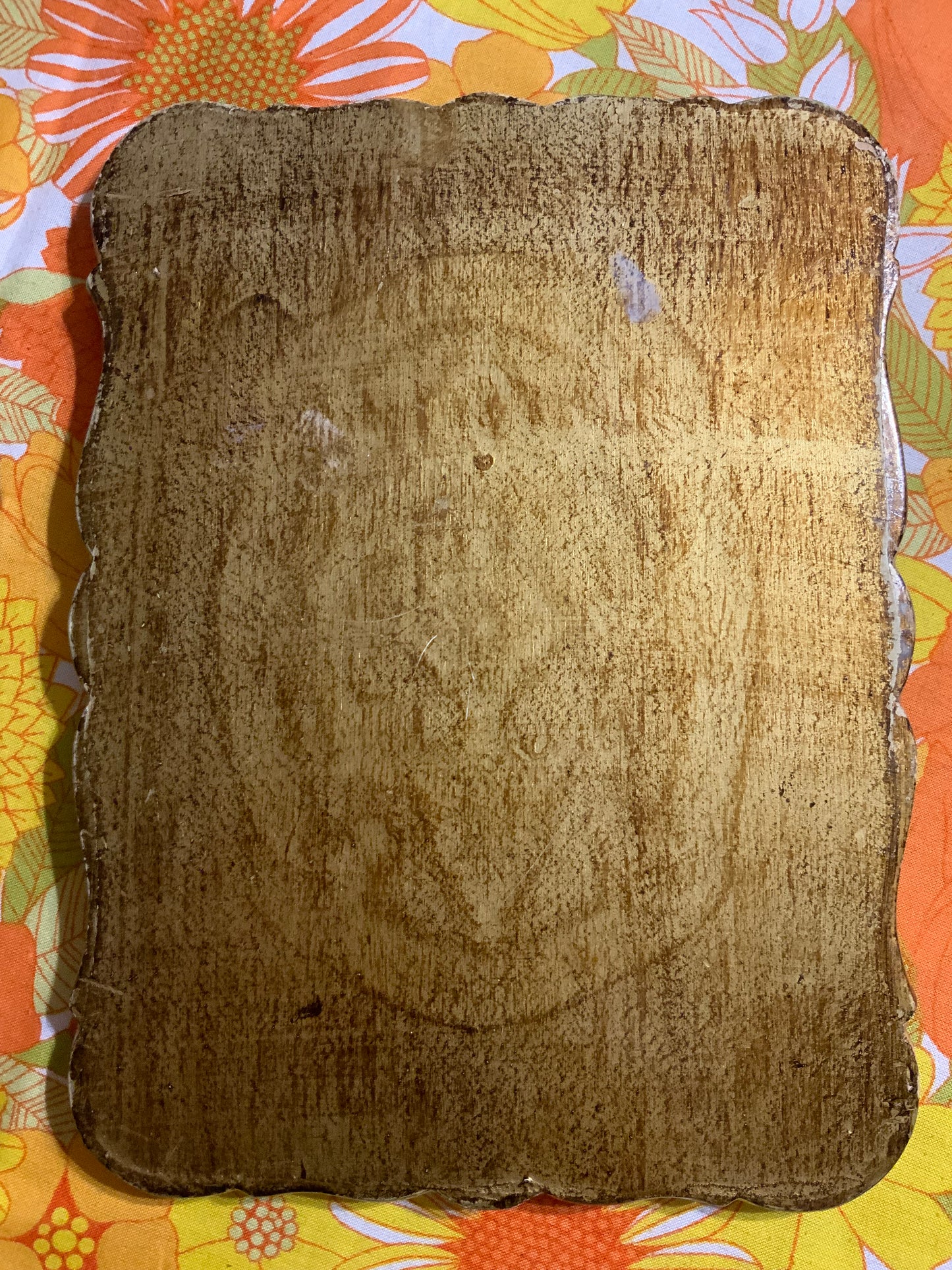 Plateau bois peint Florentin Vintage 1960