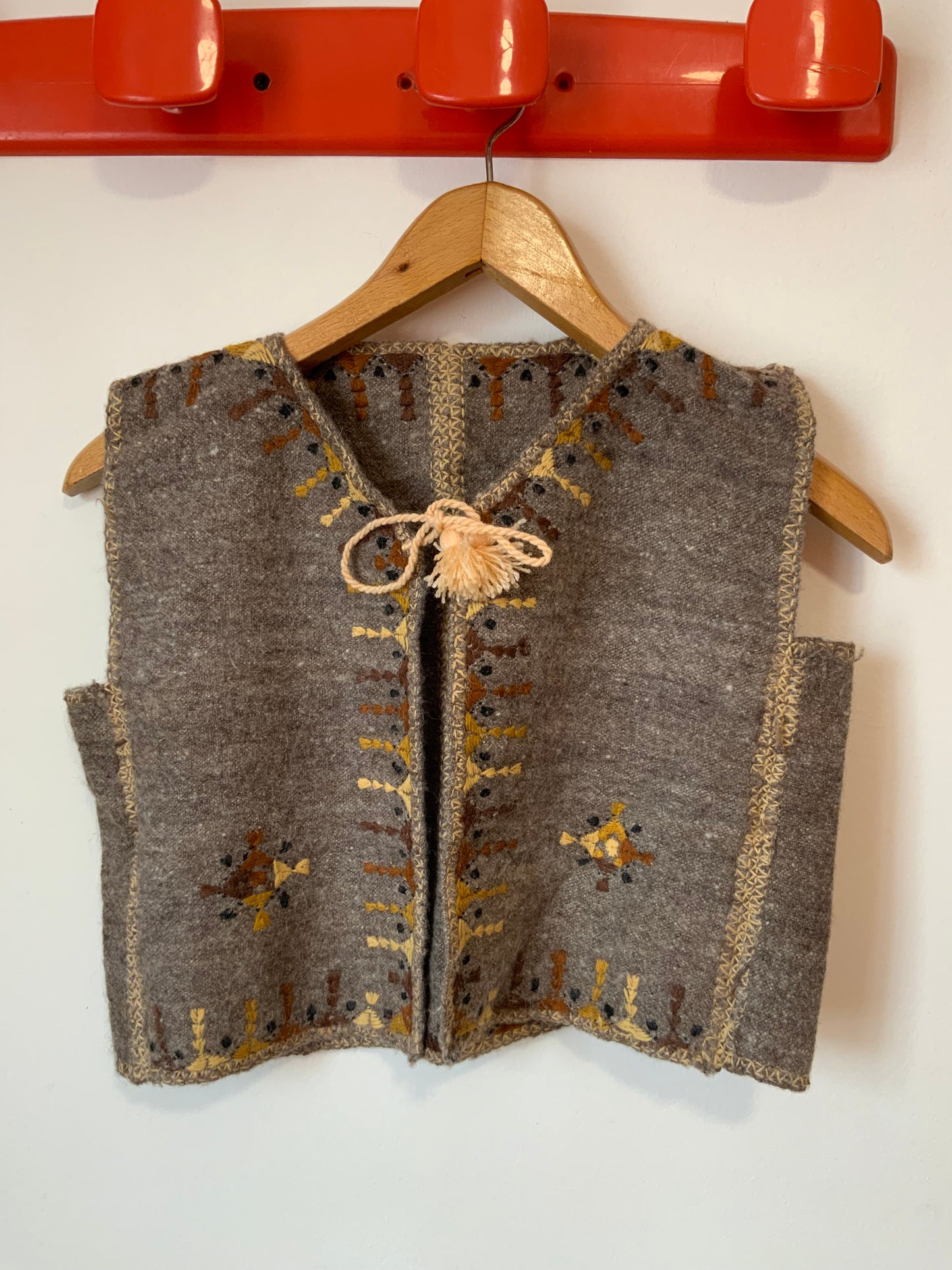 Gilet broderies Laine court Vintage- T38