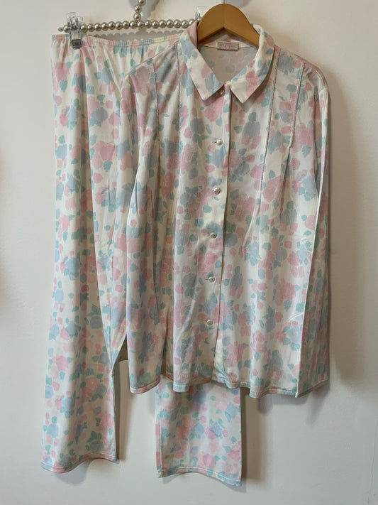 Pyjama à fleurs Made in France Vintage 1980- T42