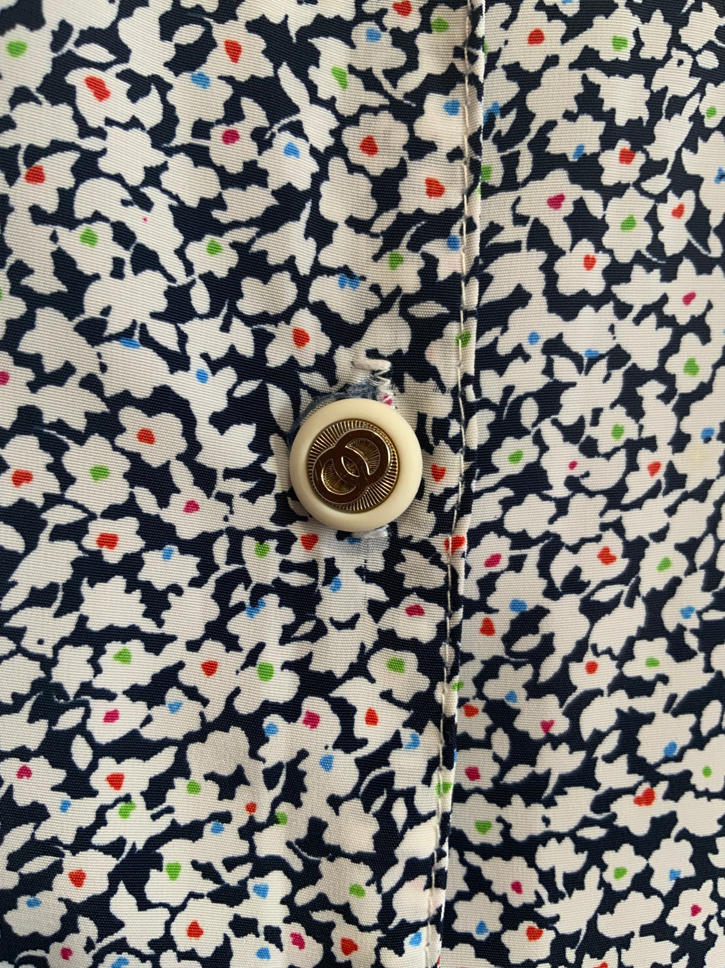 Chemisier à fleurs Vintage 1980 Épaulettes- T44