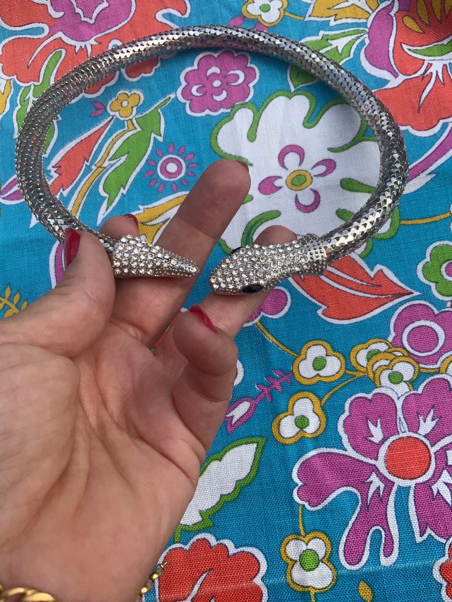 Collier rigide Serpent à strass - Élégance Originalité Vintage 2000’