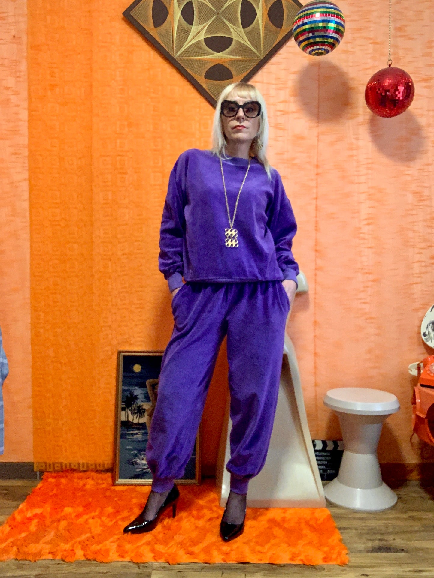 Ensemble de Jogging Velours Vintage Eighties