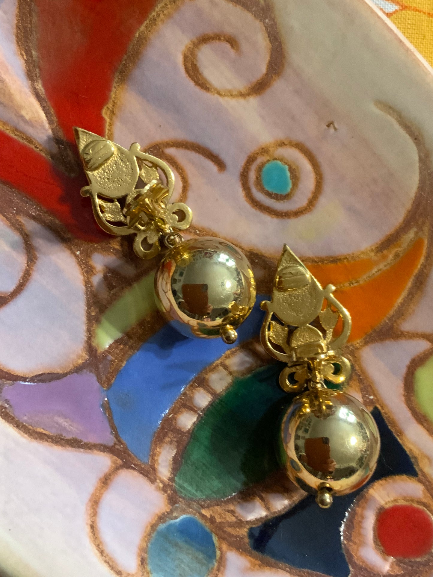 Superbes boucles d’oreilles Boules pendantes Vintage Chic