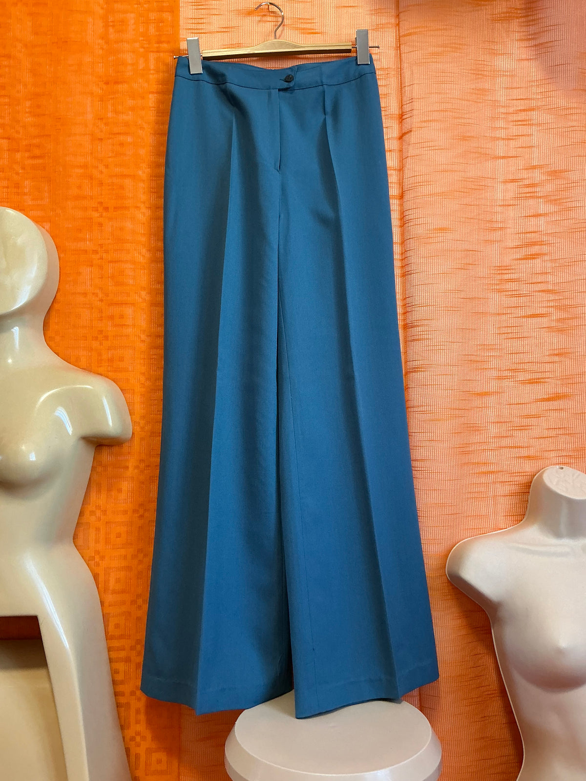 Magnifique Patte d’éléphant Tergal Neuf Vintage Bleu- T36/38