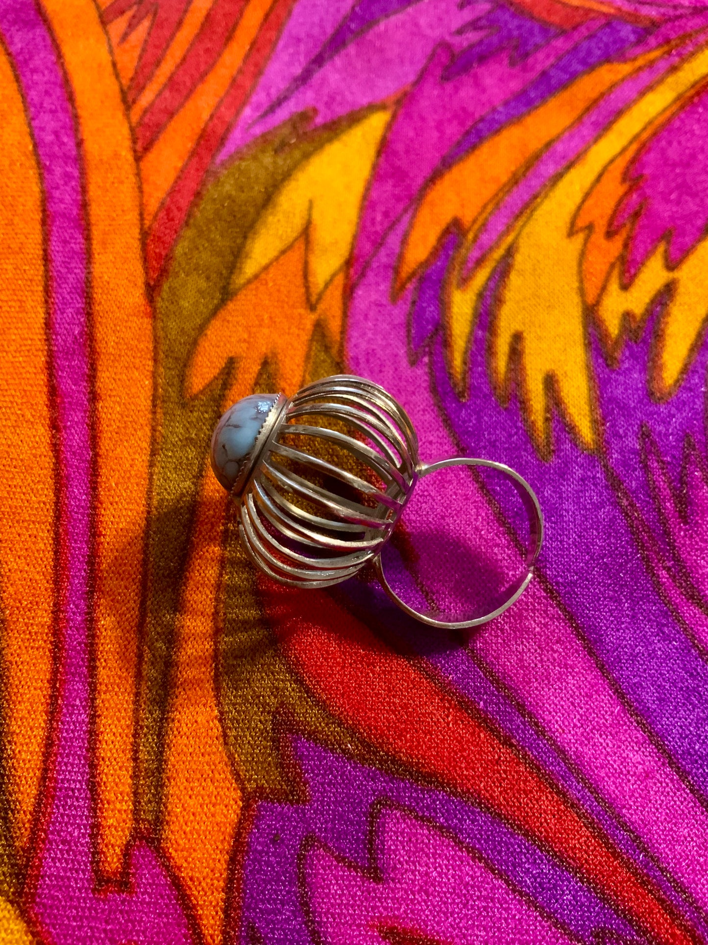 Bague Design Original Vintage 1980 Pierre Naturelle