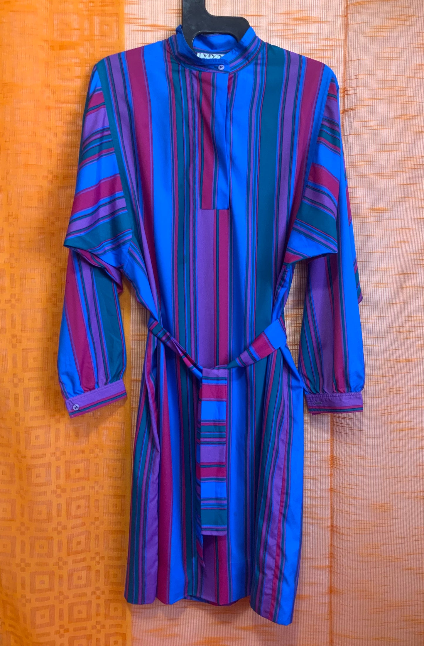 Robe chemise à rayures Vintage 1980 - T40/42