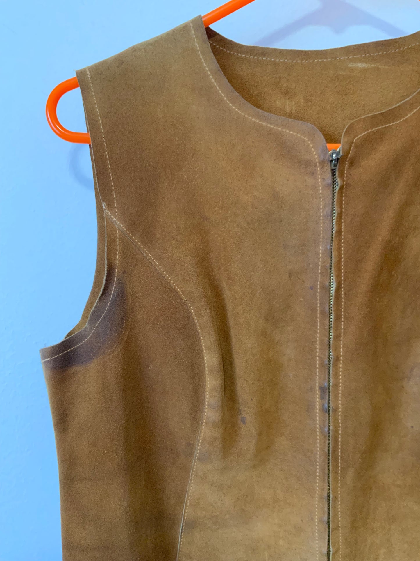 Veste Daim Hippie Authentique 1970 Creation Vintage- TU