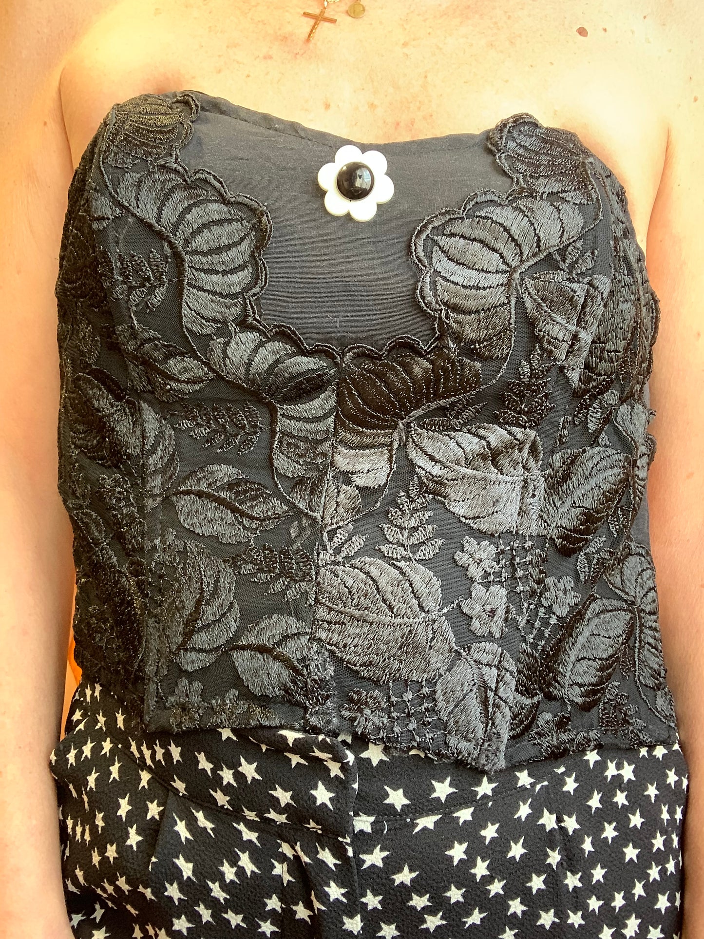 Bustier 1990 Vintage Fleur- T36/38