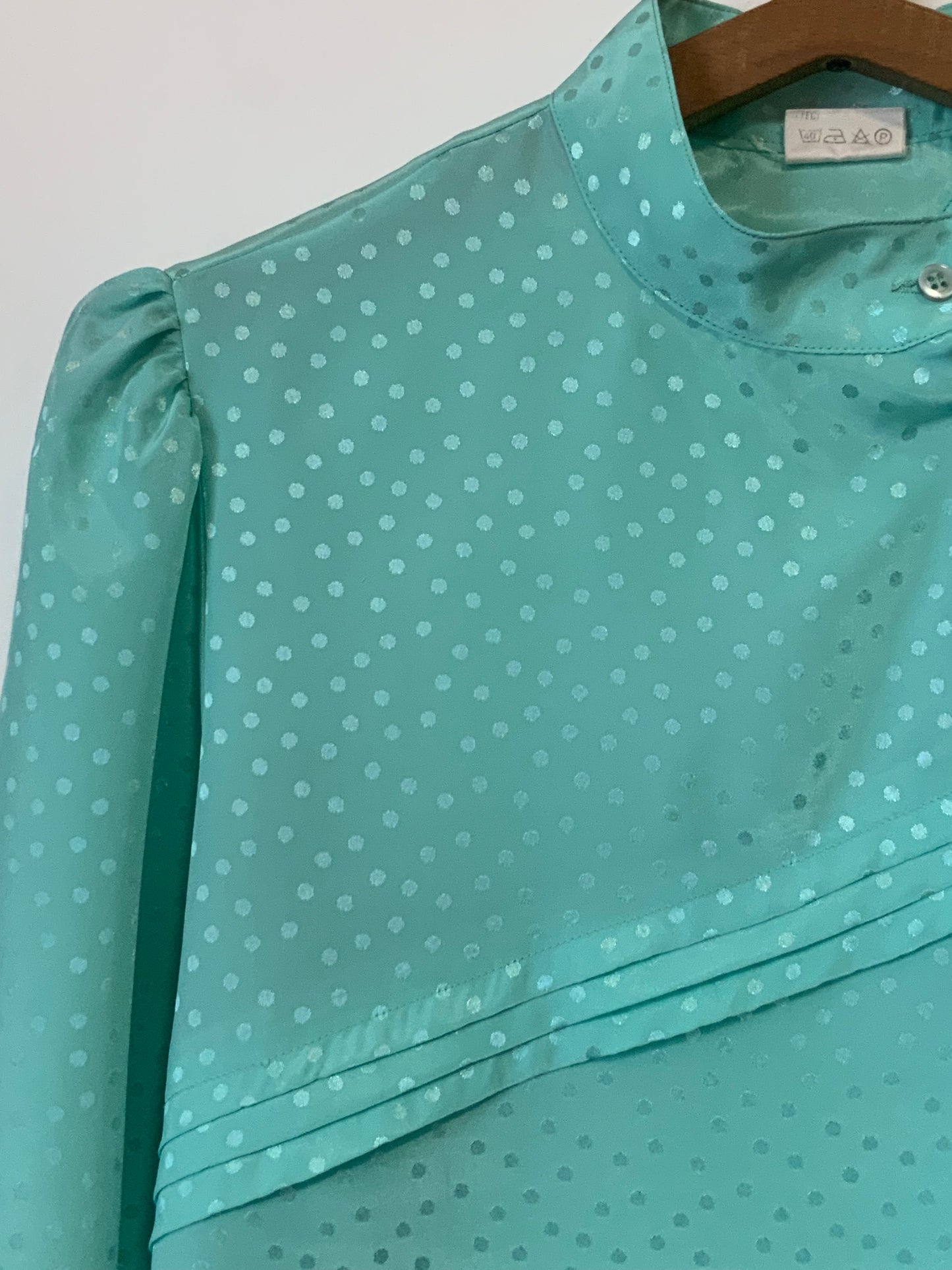 Superbe Chemisier Vintage 1980 Couleur menthe- T38