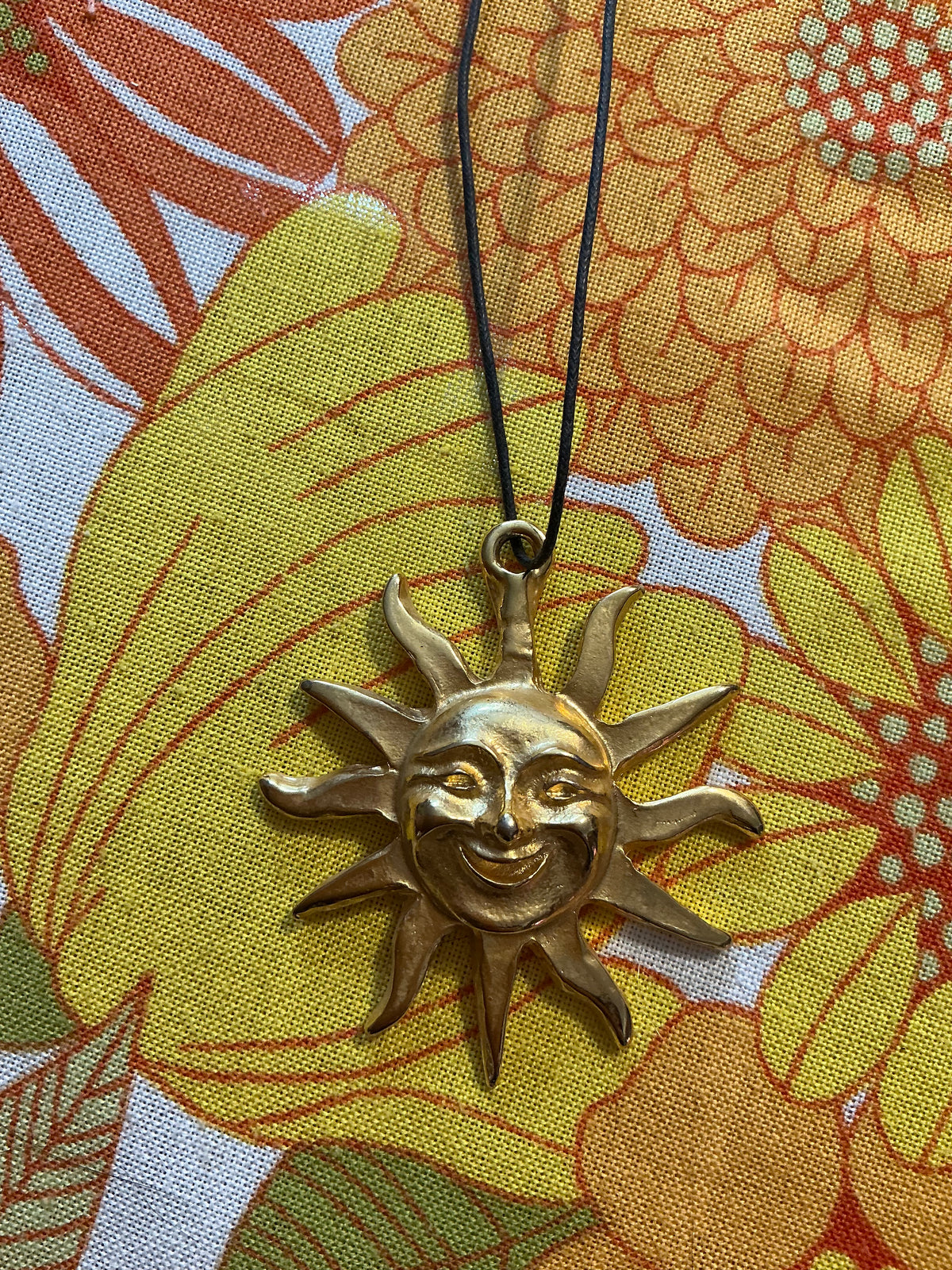 Collier Soleil Métal doré Vintage 1990-