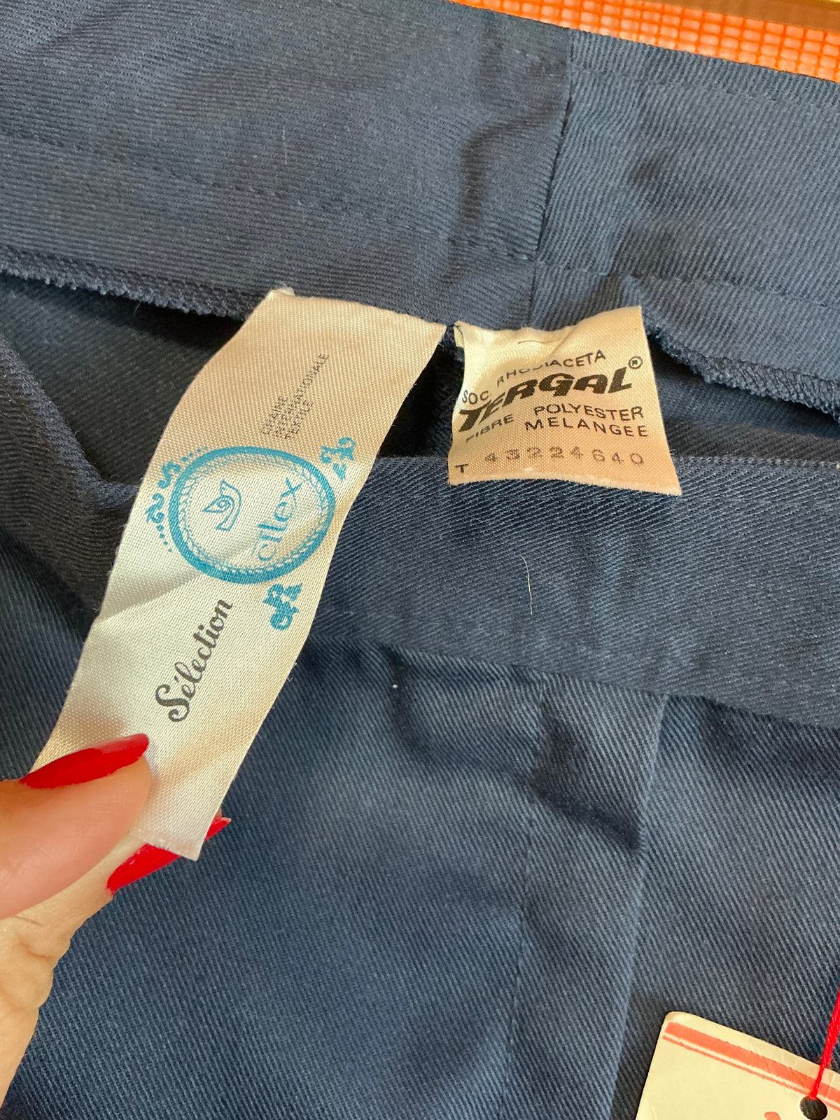 Pantalon Flare Pattes d’éléphant Tergal Vintage Neuf 1970 France- T36