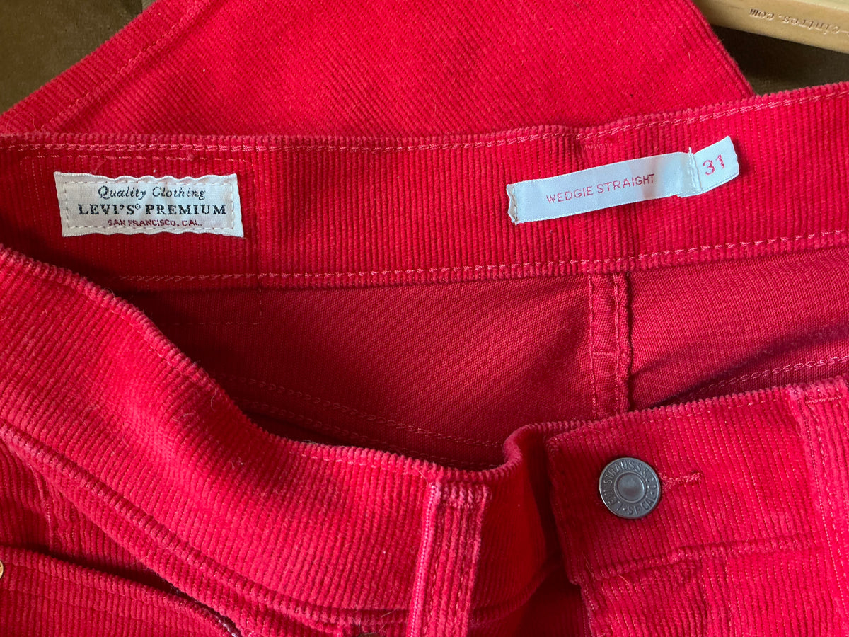 Pantalon Rouge Velours côtelé Levi’s - T41/42