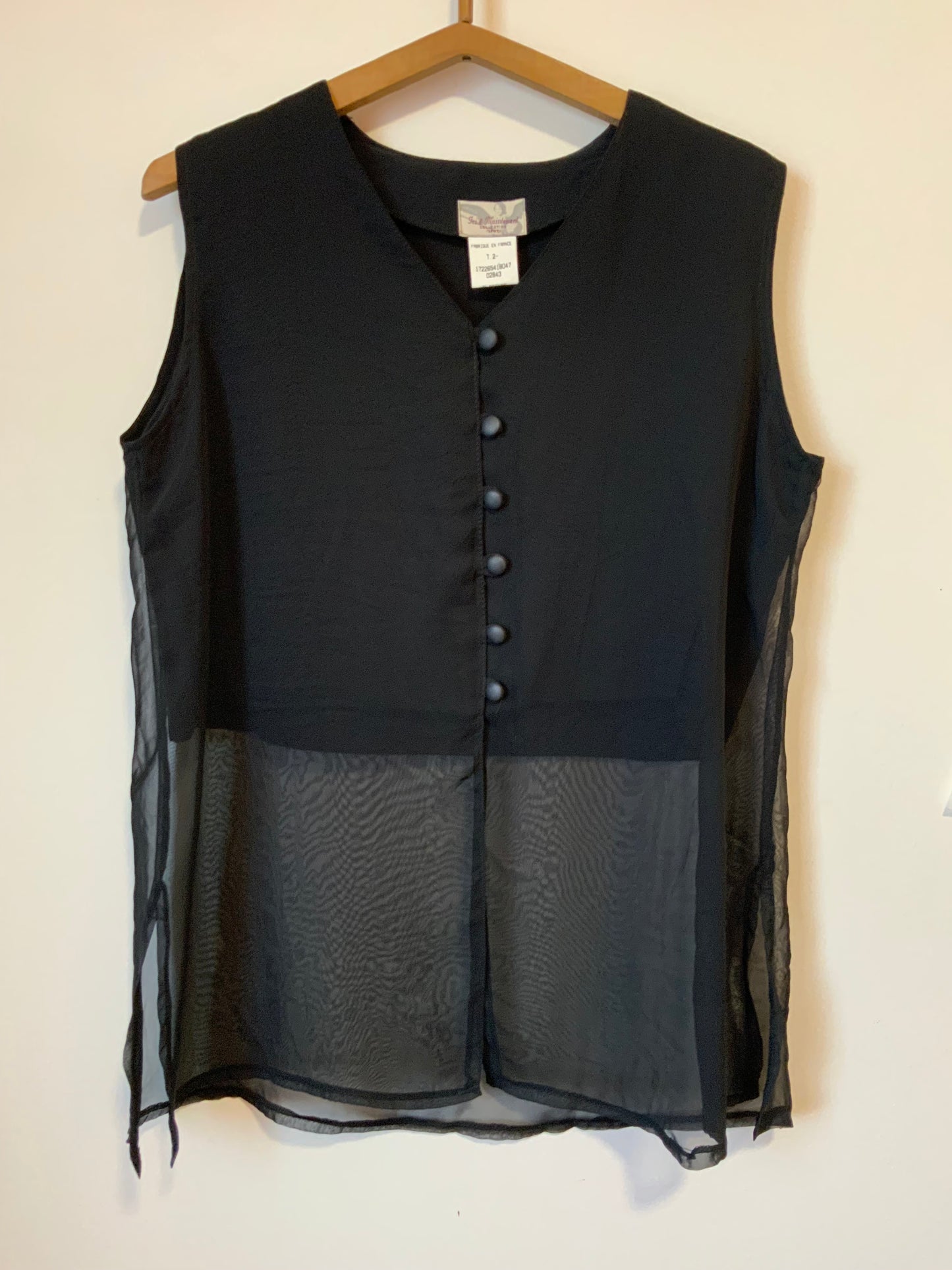 Top Voile Noir Vintage 1990- T42/44