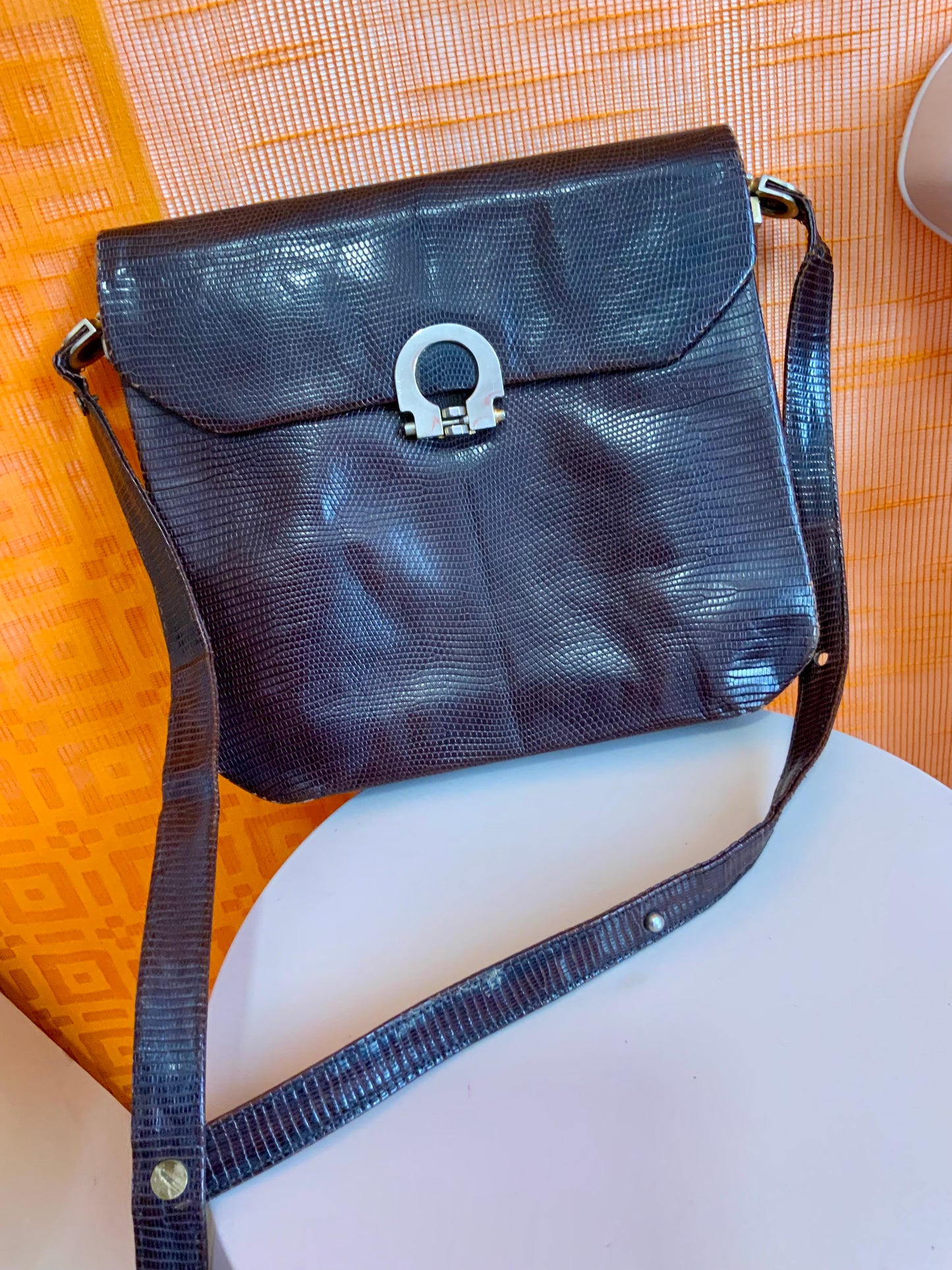 Sac Ancien Vintage Cuir Marron - Élégance