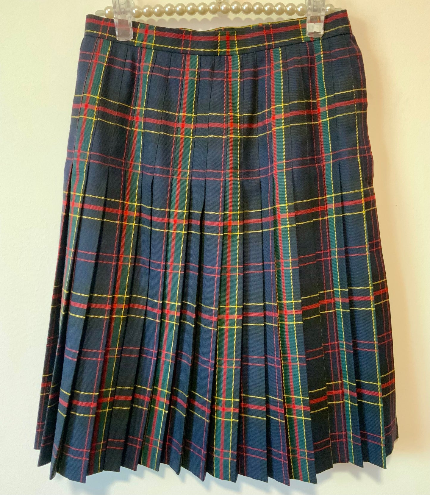Jupe Plissée confection main carreaux Tartan Vintage 1980- T38