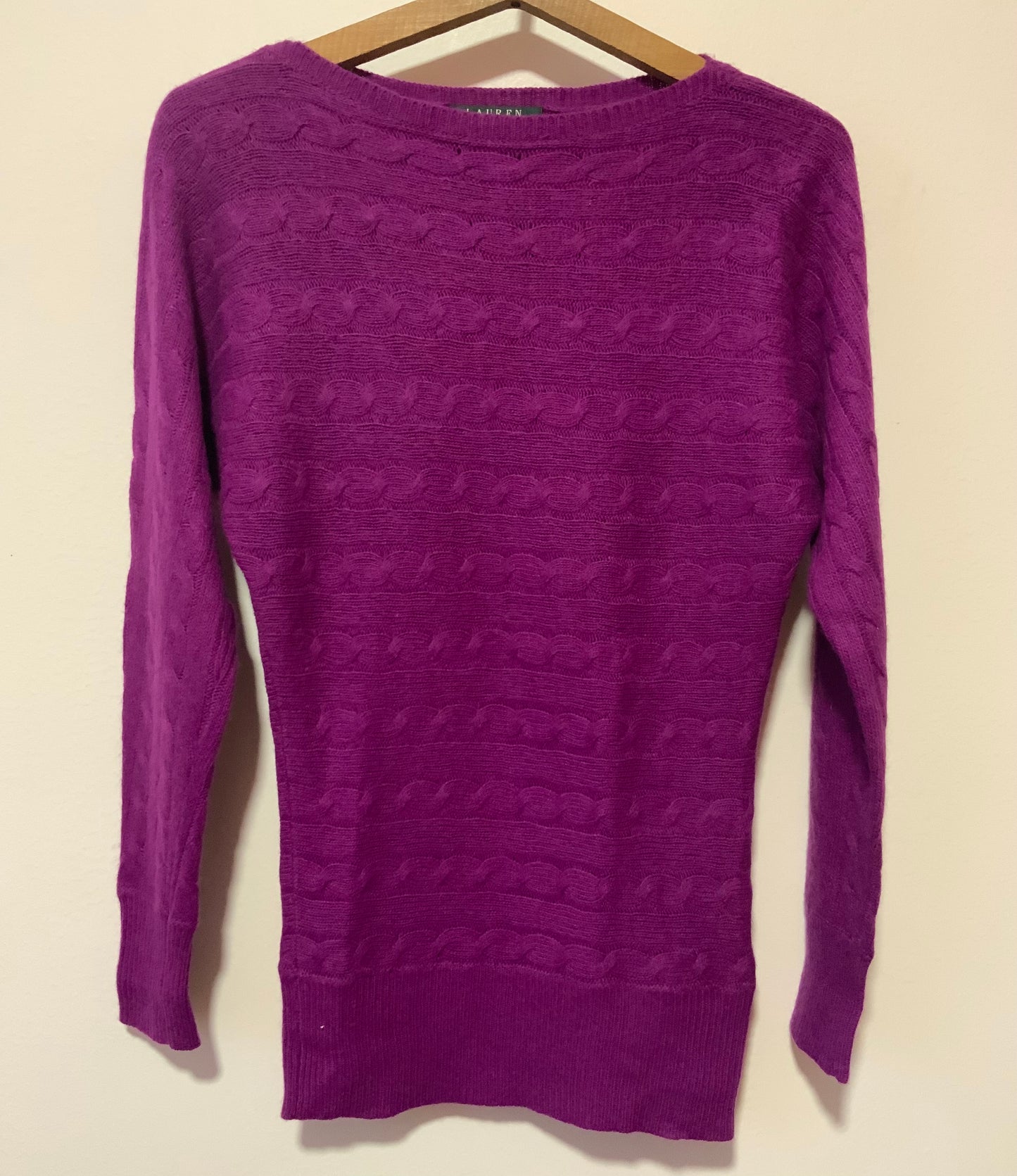 Pull Fuchsia à torsades Ralph Lauren