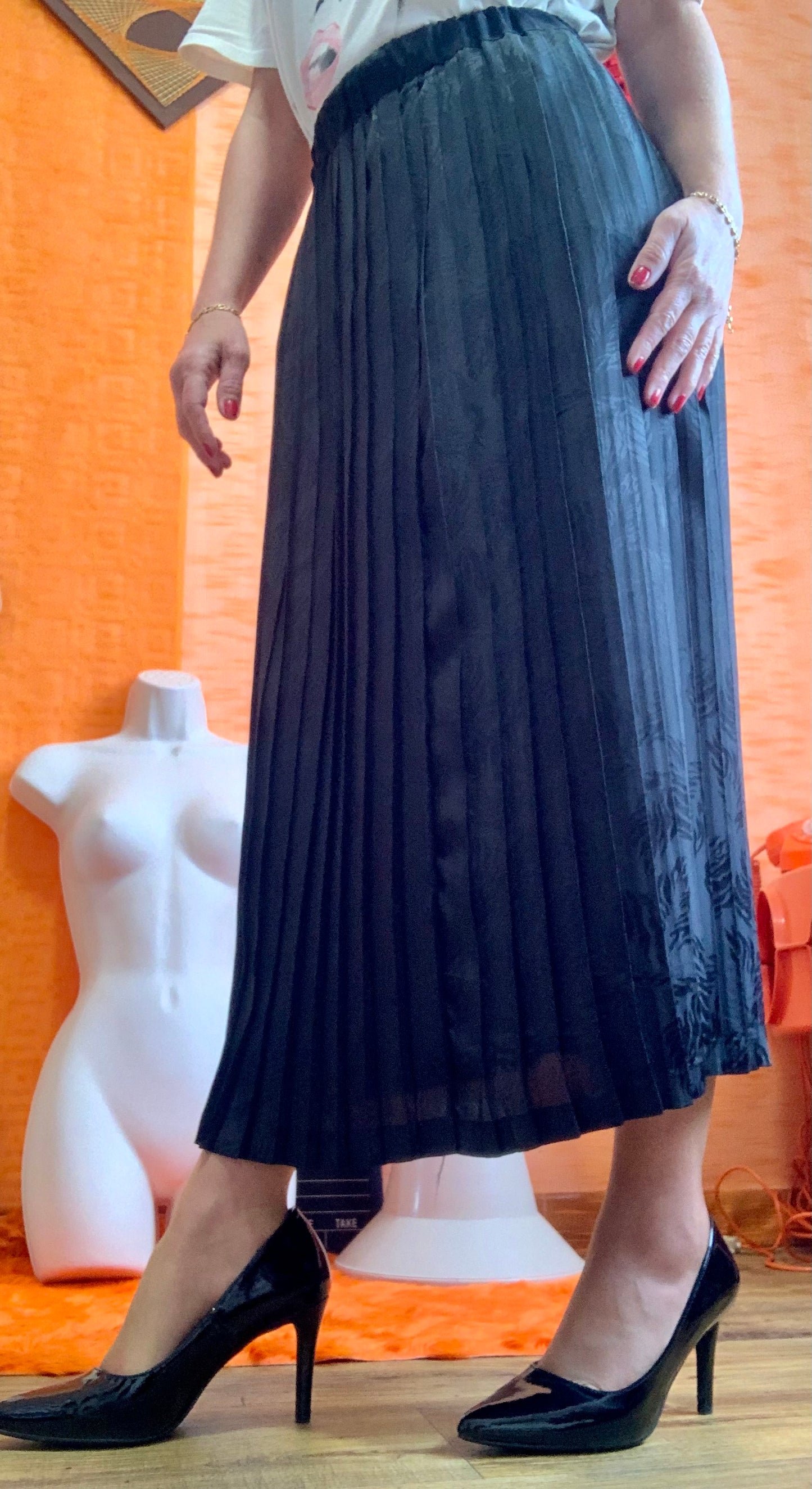 Jupe longue plissée Vintage 1980- T38/40