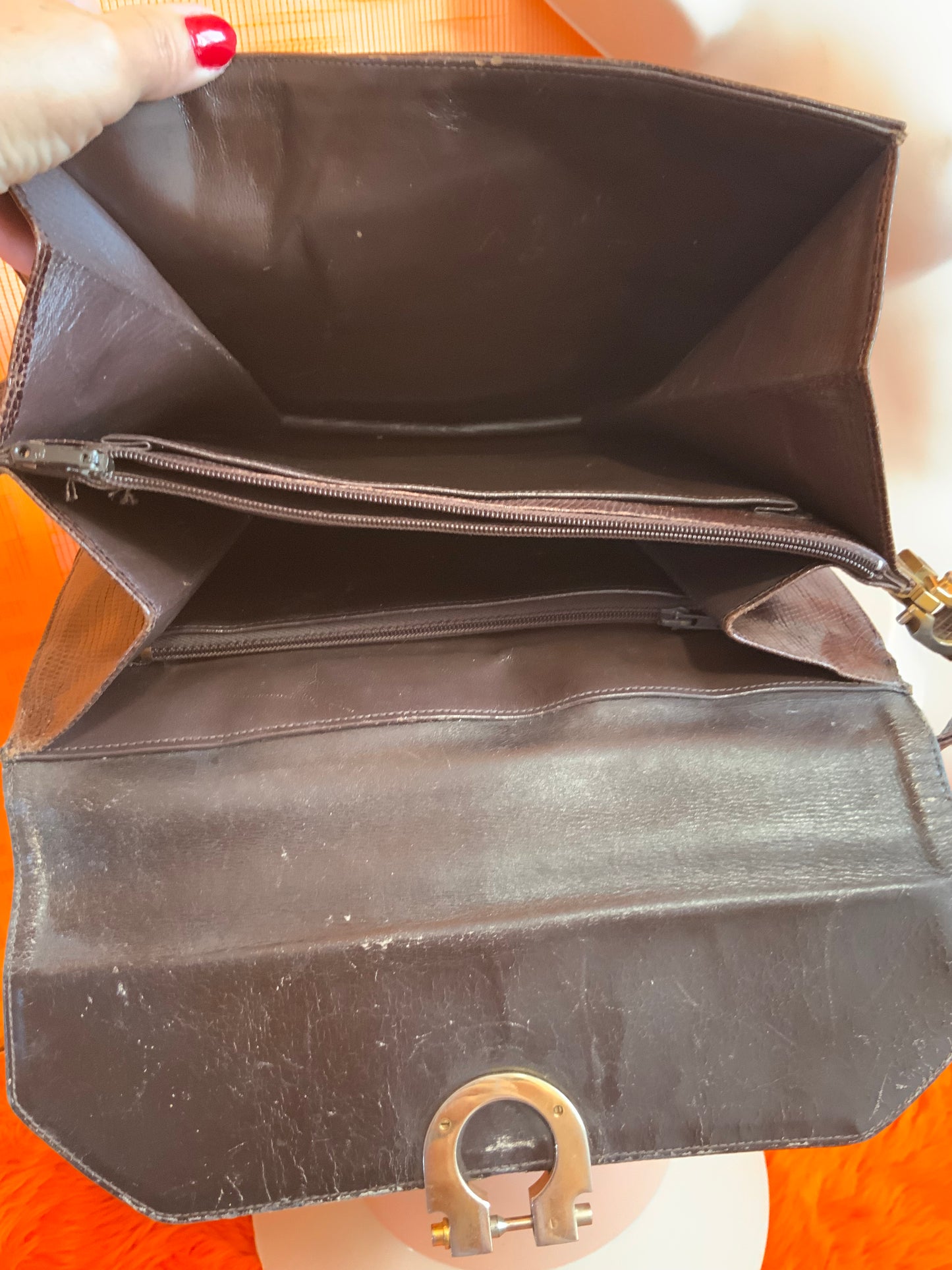 Sac Ancien Vintage Cuir Marron - Élégance