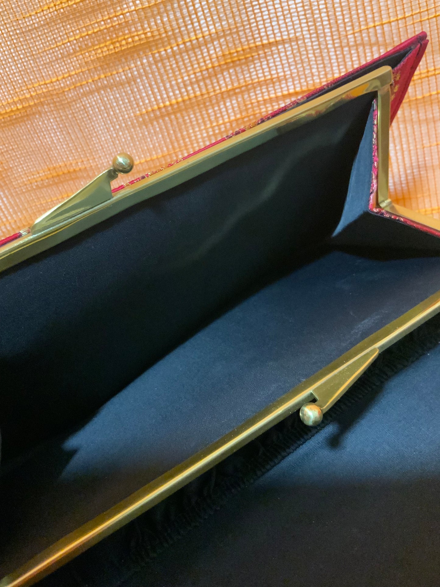 Pochette Porte monnaie Soie Chinoise Vintage 1980