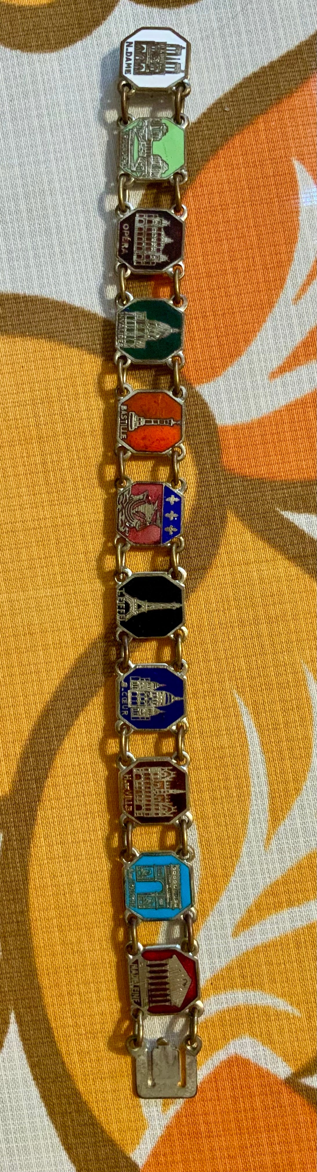 Bracelet Ancien Vintage Souvenirs Monuments Paris-