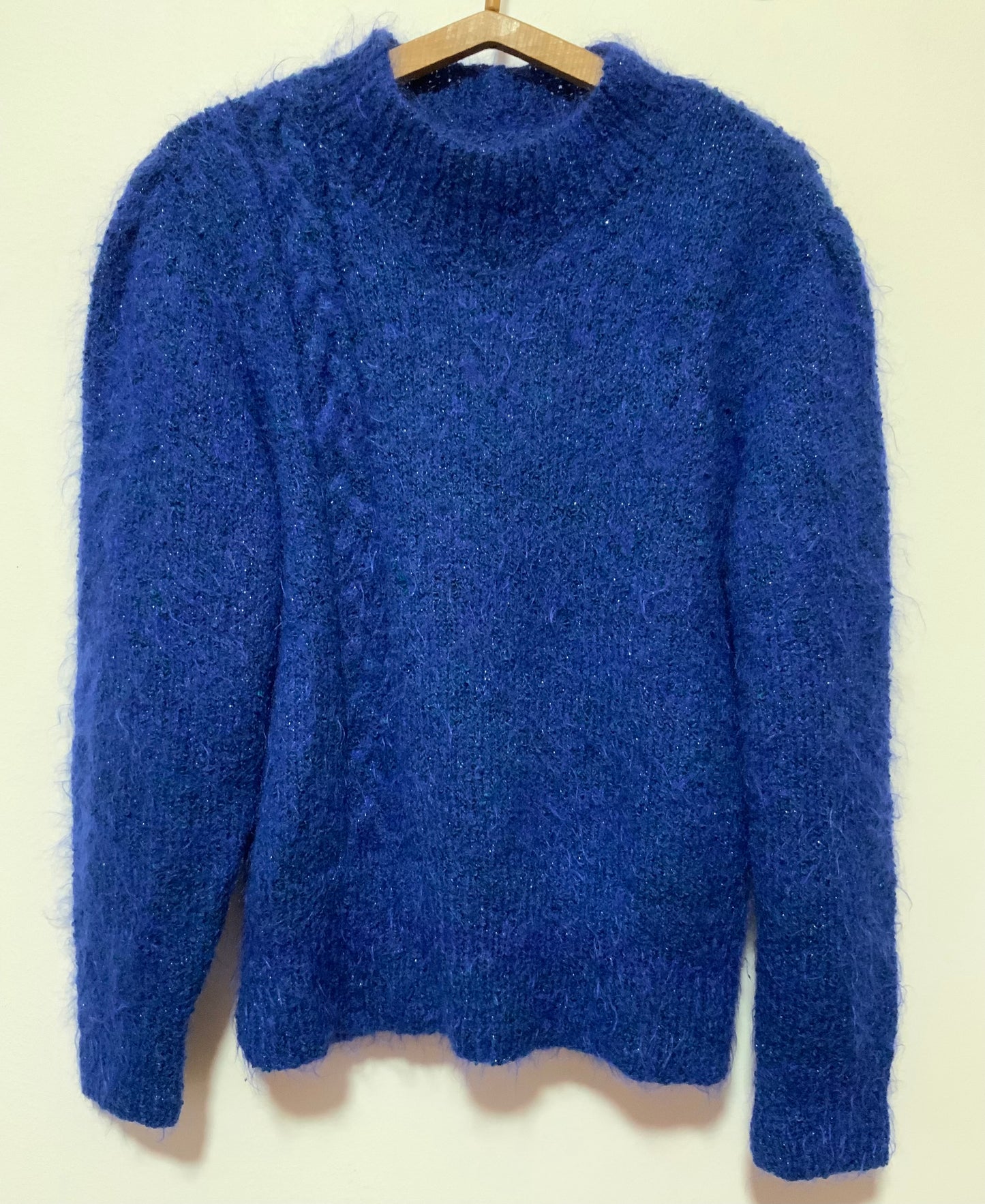 Pull tricot Main pailleté et Mohair Vintage Laine
