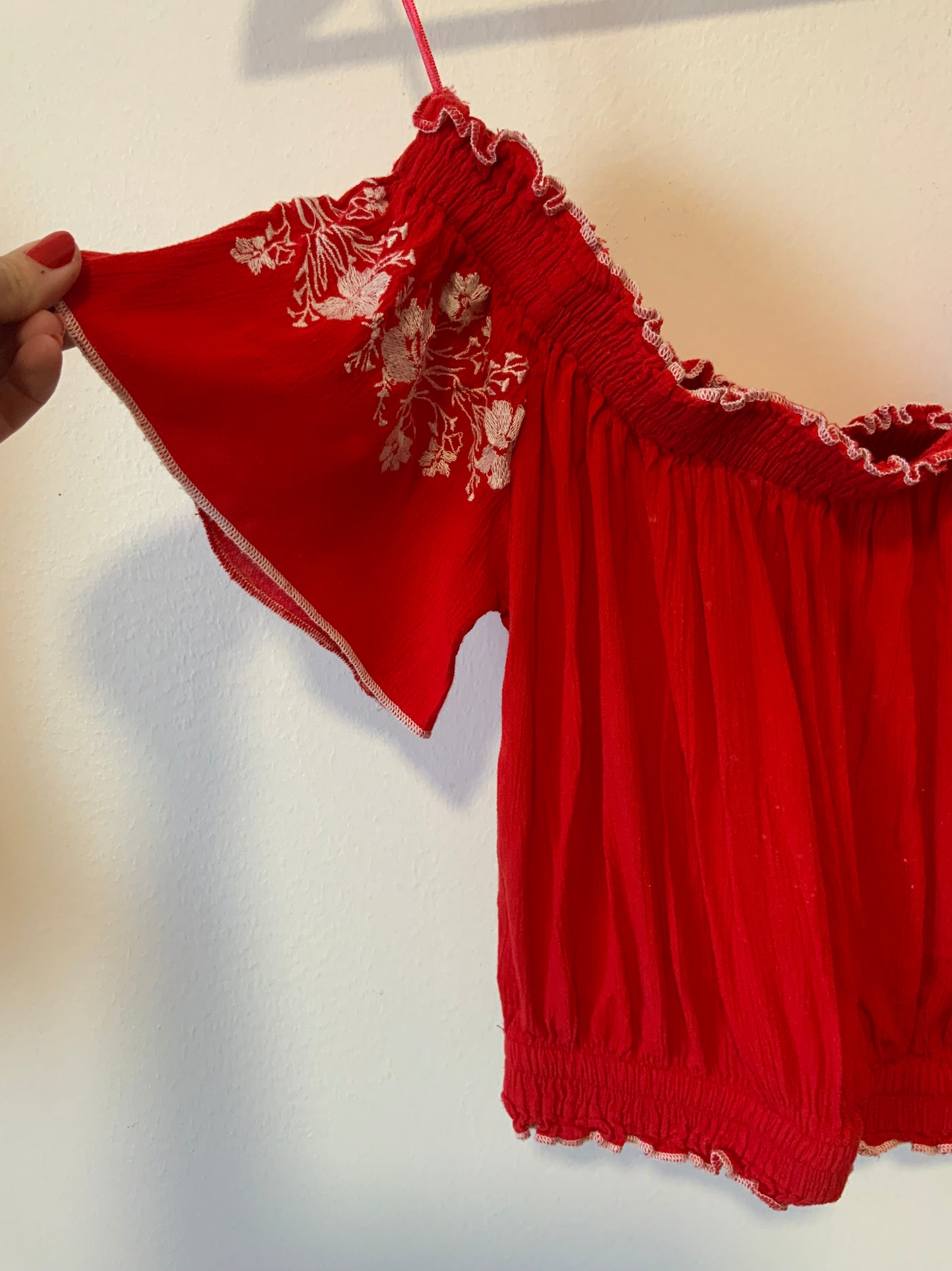 Top Epaules dénudées À fleurs- T XS