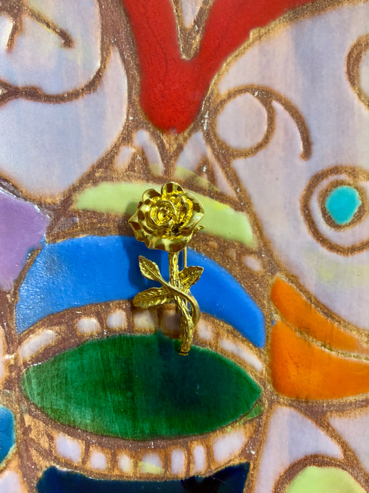 Broche Fleur Rose Vintage