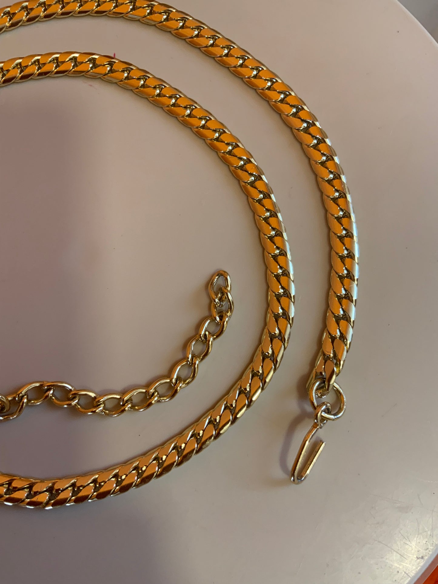 Jolie ceinture chaine ajustable mailles plates- TU