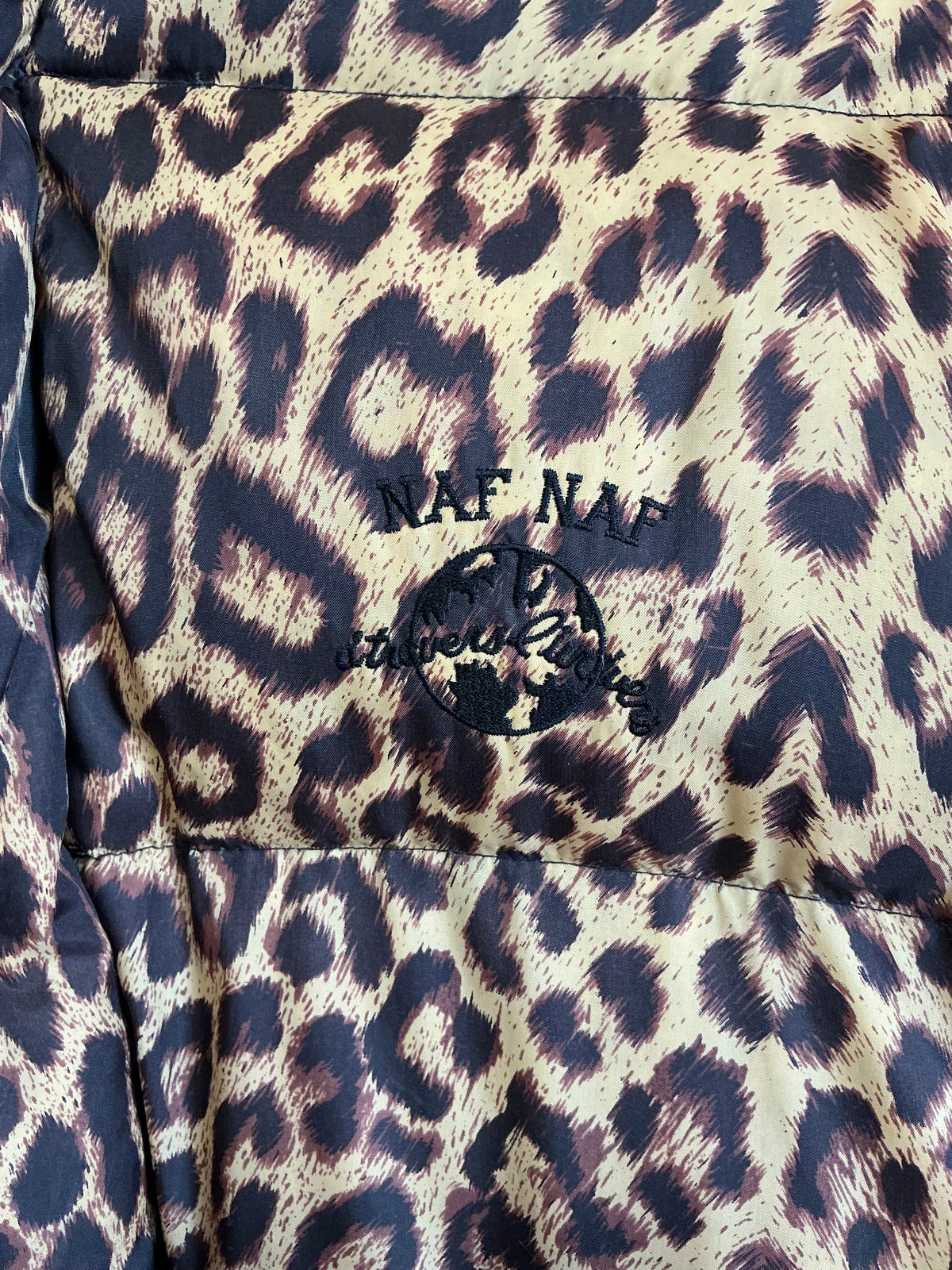 Manteau Doudoune Léopard Naf Naf Vintage 1990- TU