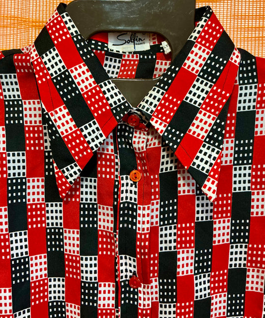Chemise Superbe Vintage Seventies Col pelle à tartes -T44