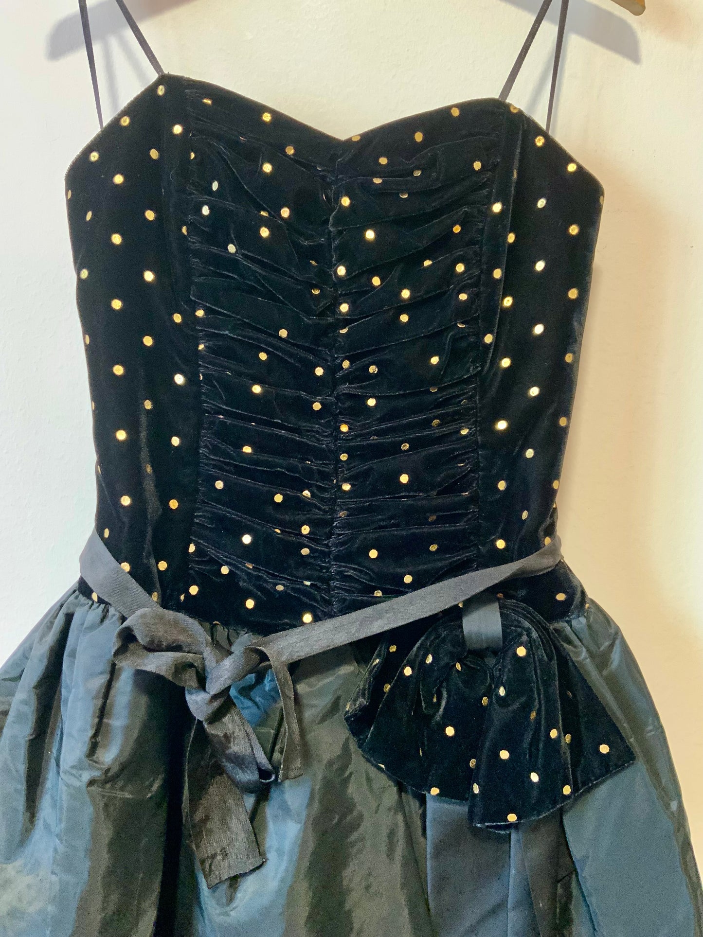 Robe Bustier velours volume Vintage 1980- T40/42