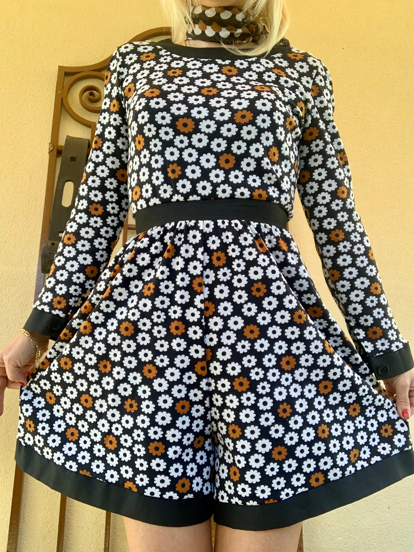 Combishort Combinaison à fleurs 1970- T34.