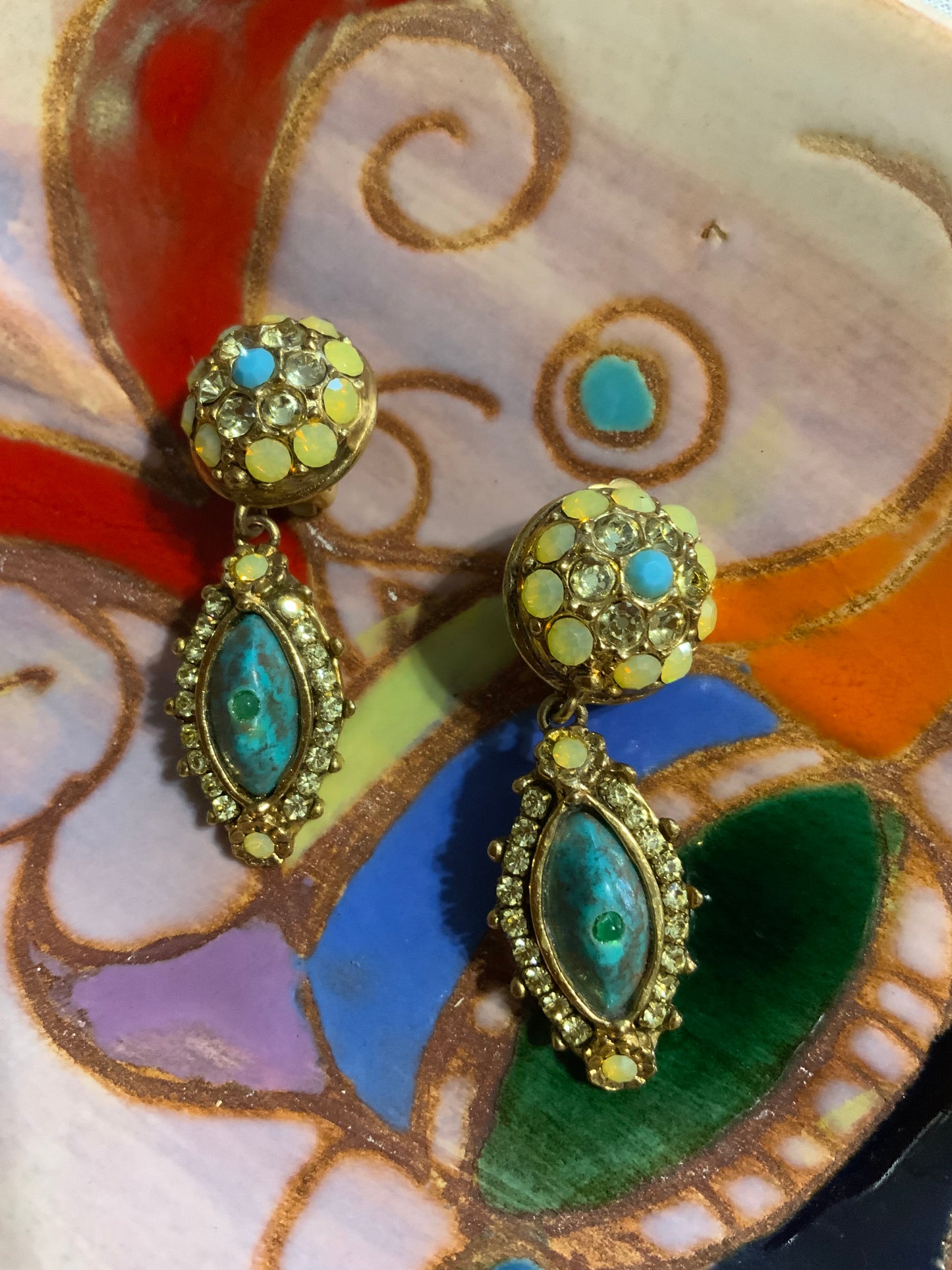 Superbes boucles d oreilles pendantes Ganse Paris France