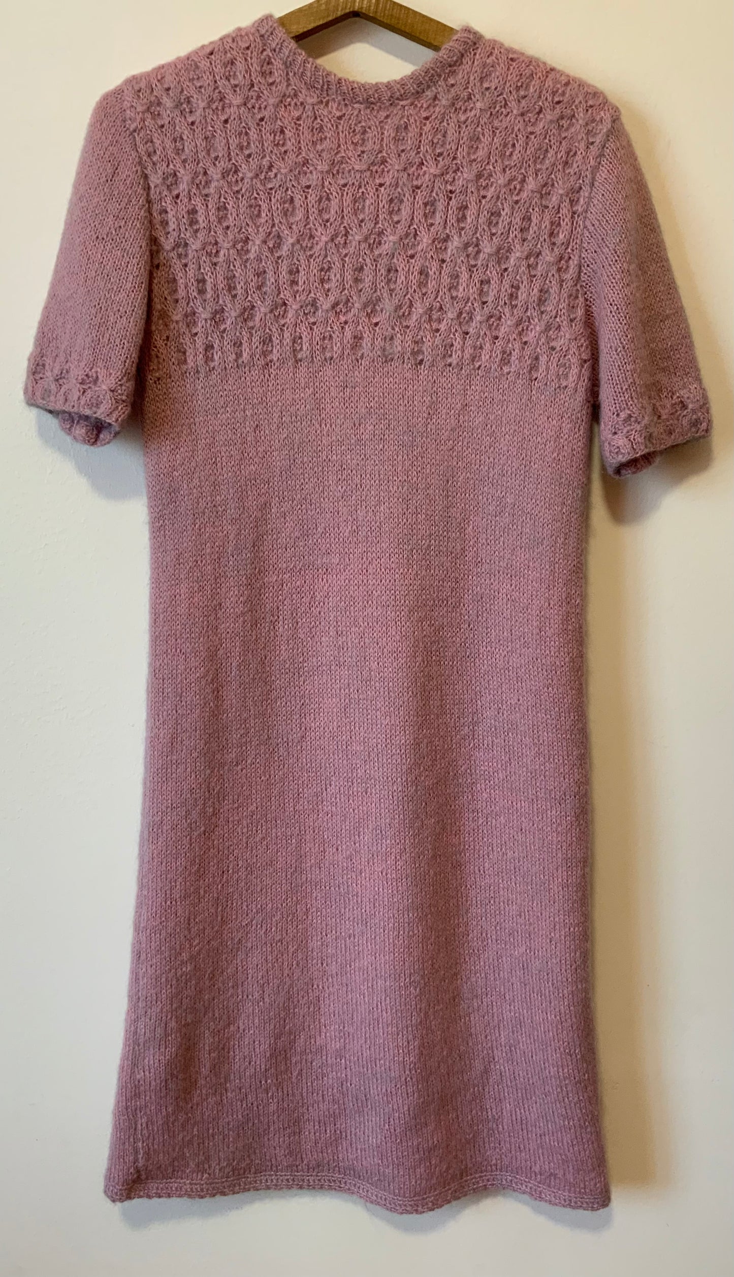 Robe confection main Tricot Vintage 1970 Piece unique T40.
