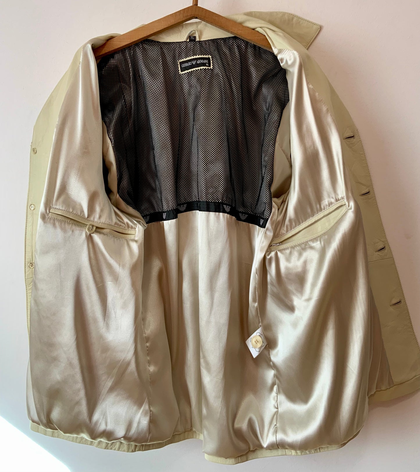 Veste Cuir originale Giorgio Armani Vintage - T50