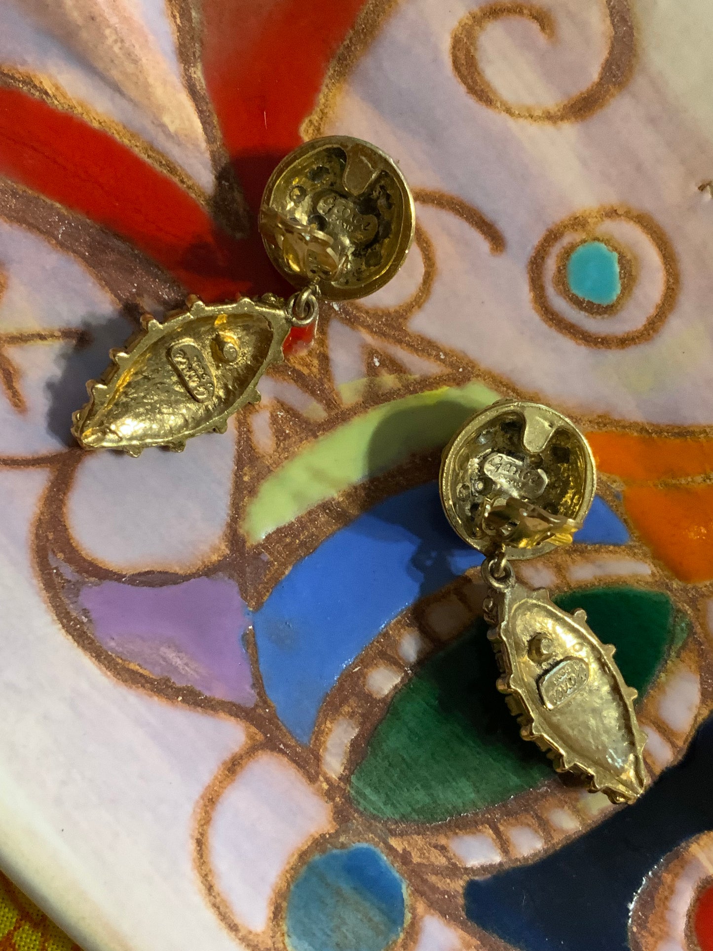 Superbes boucles d oreilles pendantes Ganse Paris France