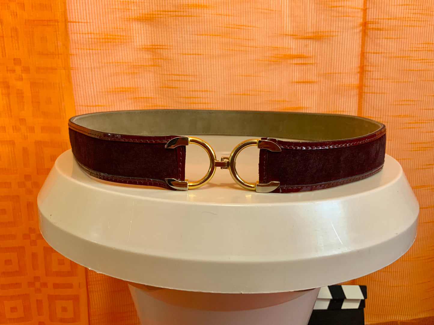Ceinture daim bordeaux Vintage Chic