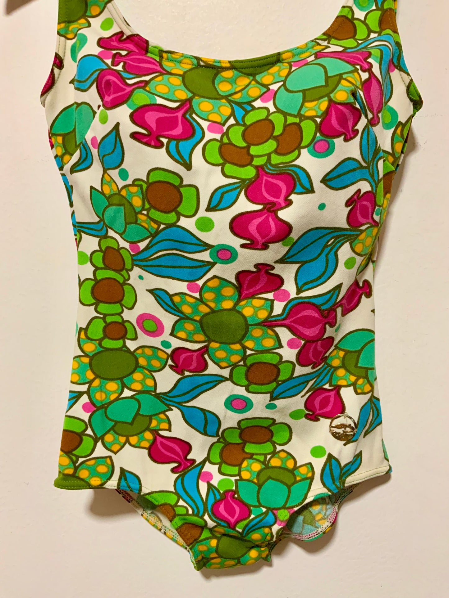 Maillot de bain à fleurs Psyché Vintage 1970/80- T38/40