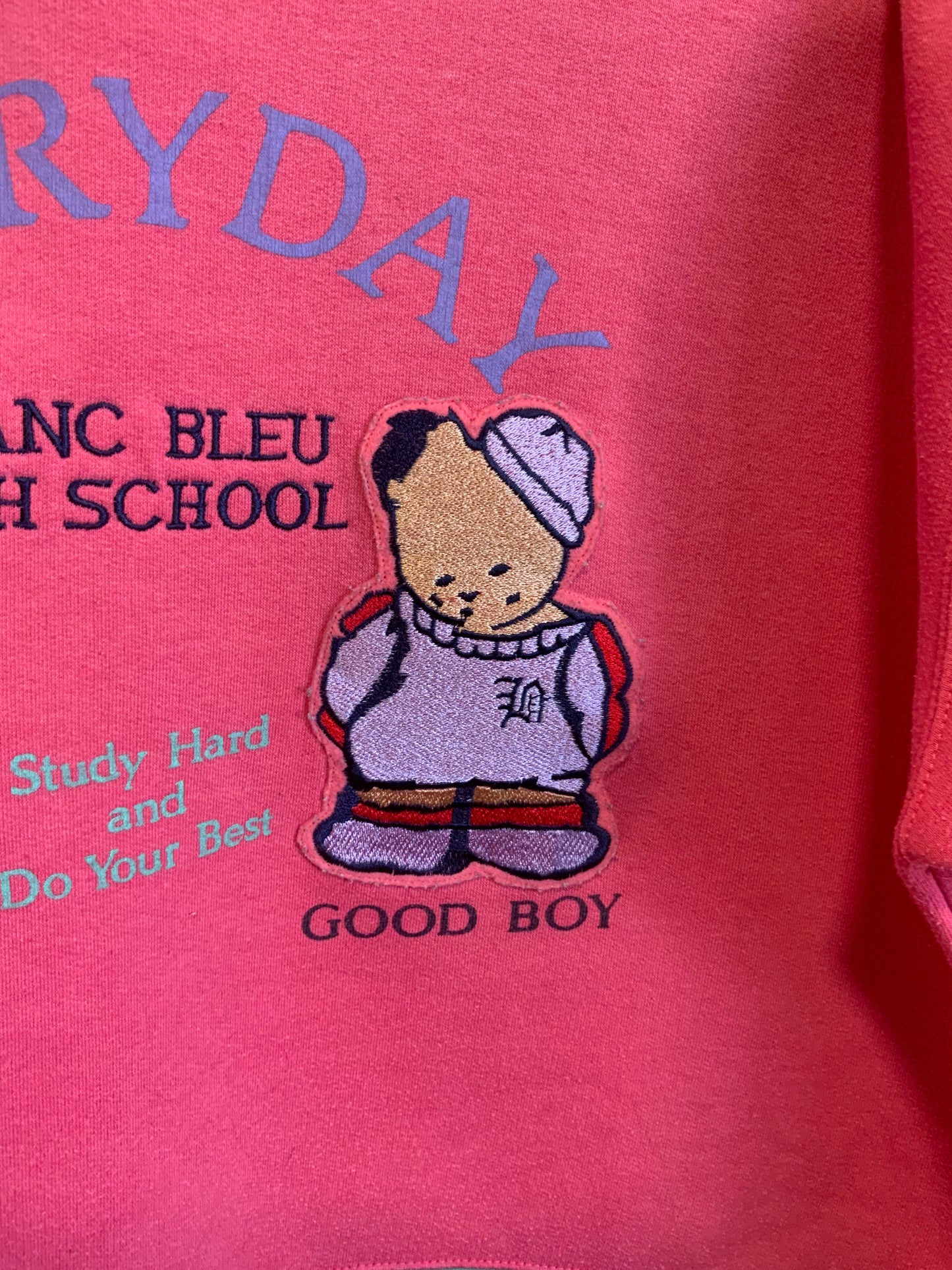 Le Sweat Blanc Bleu Vintage 1990 Pièce rare- TU